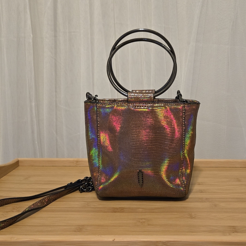 Thacker Holo Copper Snakeskin Mini Ring Purse